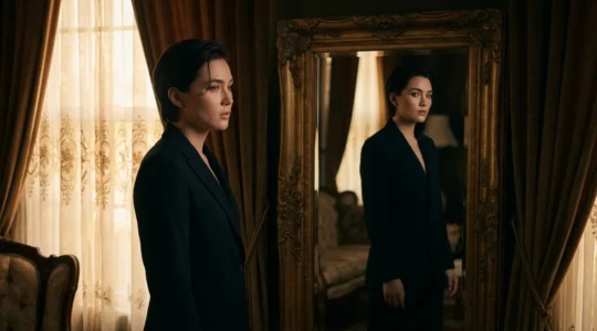 Persona davanti a uno specchio con riflesso diverso che rappresenta l'Ascendente astrologico