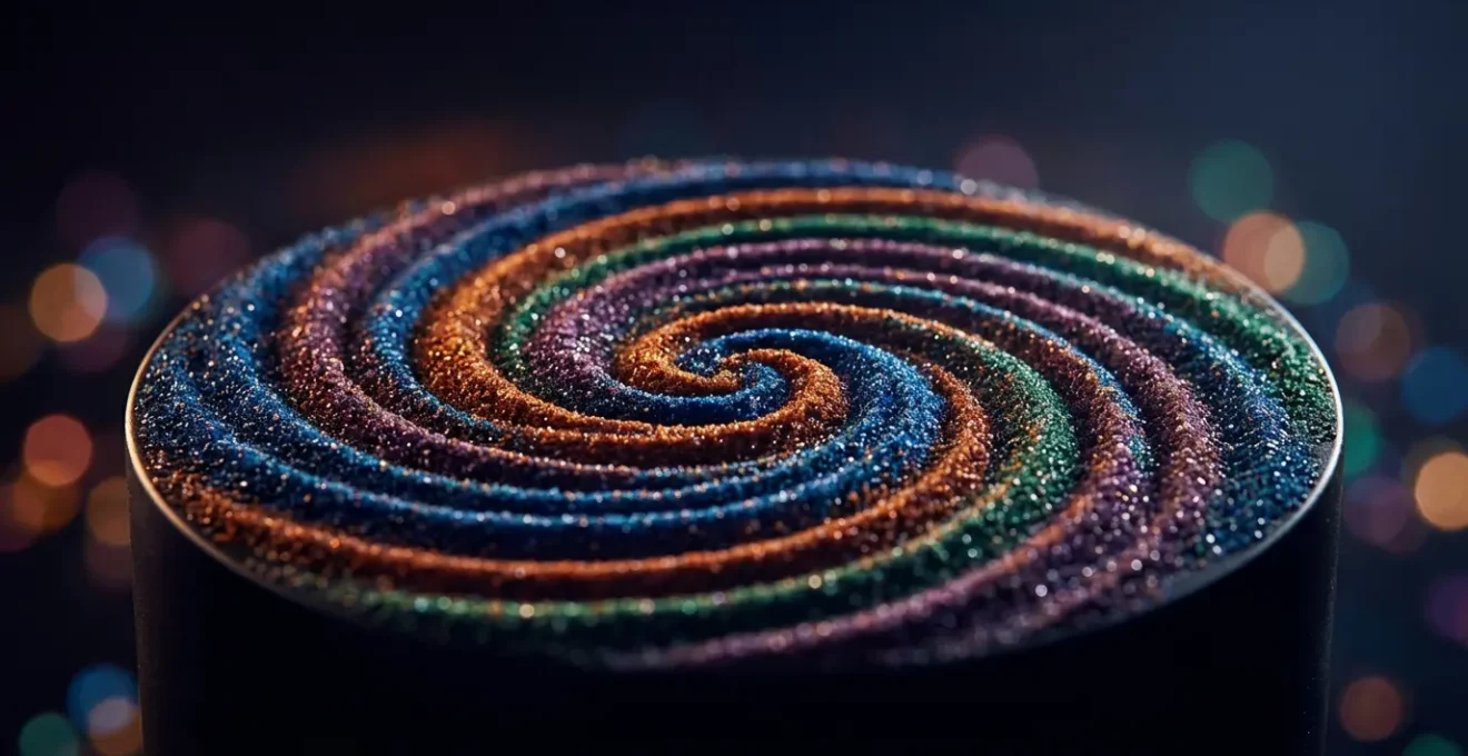 Metafora visiva del feedback energetico con onde sonore e vibrazioni colorate