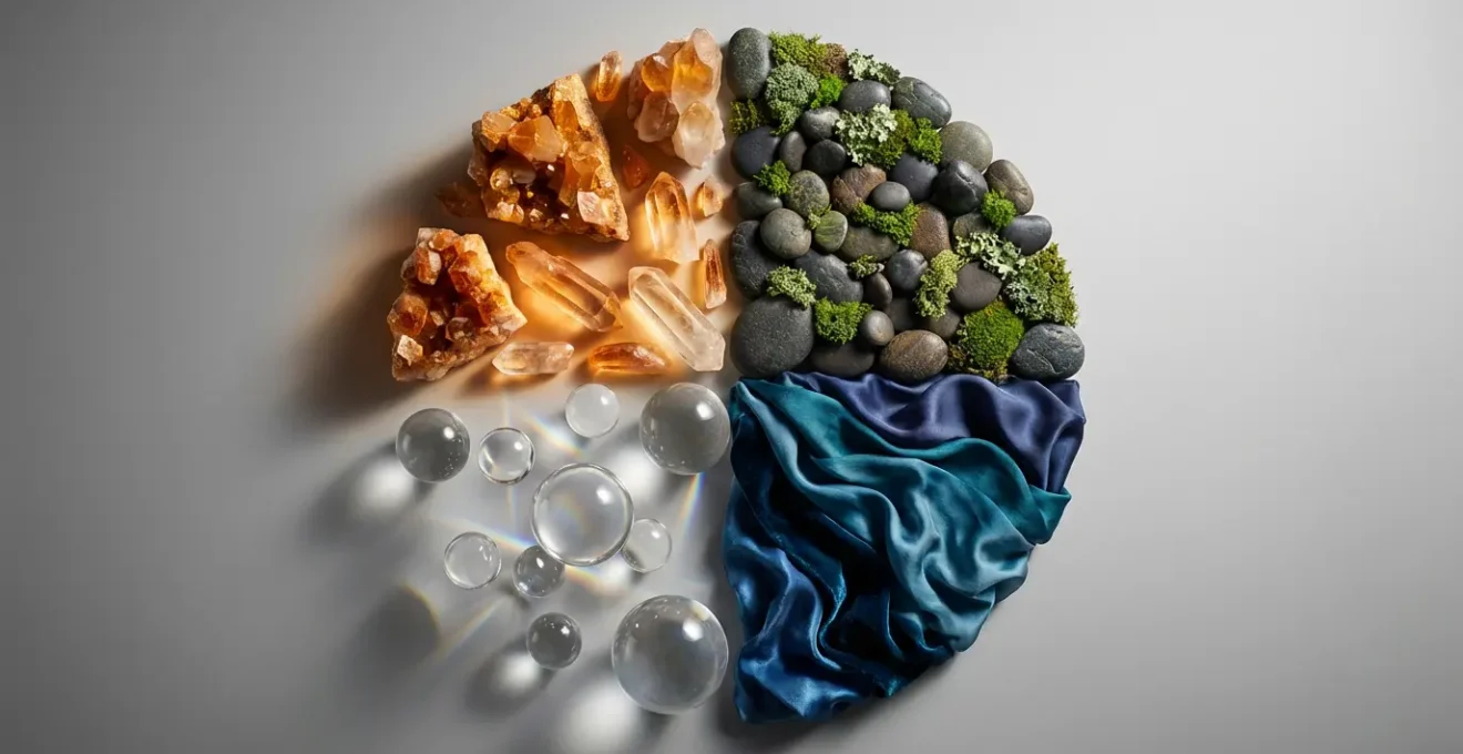 I quattro elementi astrologici rappresentati in una composizione circolare simbolica