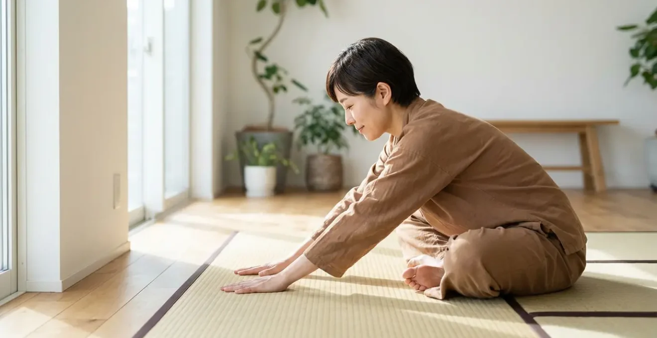 Persona che esegue esercizi Makko-Ho per lo stretching dei meridiani