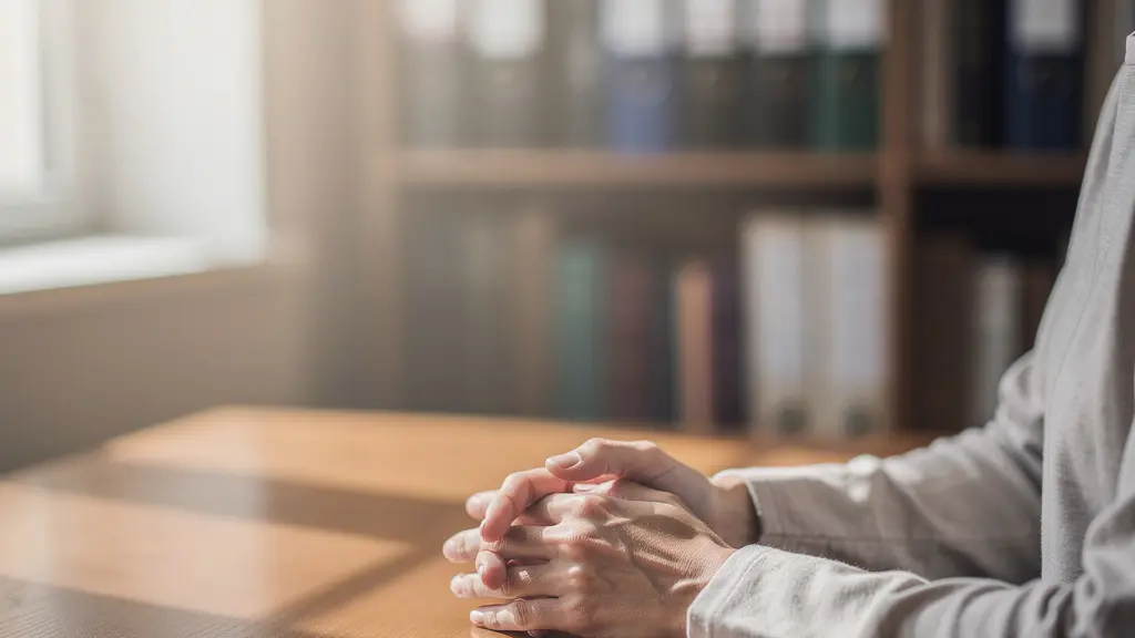 Medium professionista durante una seduta etica con cliente, ambiente sereno e professionale