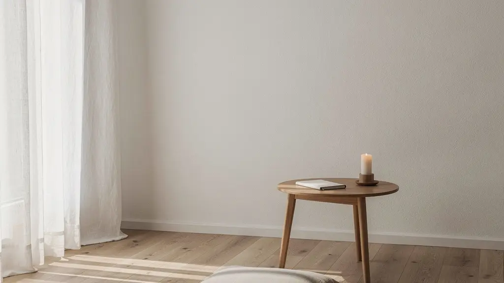 Ambiente meditativo minimalista per pratica medianica mentale