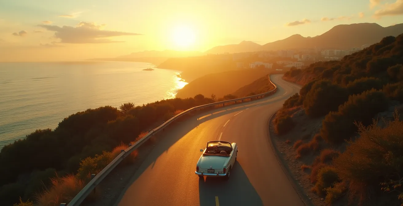 Rappresentazione simbolica del trio astrologico Sole Luna Ascendente come automobile metaforica